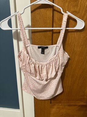 Forever 21 Light Pink Printed Ruffle Camisole
